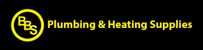 Logo with the letters "BBS" inside a yellow circle, followed by the text "Plumbing & Heating Supplies" in bold yellow font on a black background.