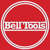 White text reads "Bell Tools" inside a white double-lined circle on a red background. The horizontal lines of the circle extend through the middle of the text.